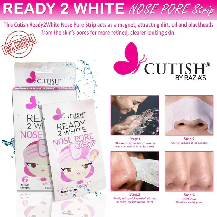 Cutish Ready 2 White Nose Strips 6 Pcs - Buy Online in Pakistan at Cosmia.pk