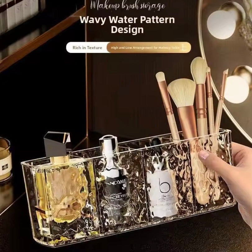 4 Grid Makeup Brush Pen Holder Multi Compartment Rippled Divided - Buy Online in Pakistan at Cosmia.pk