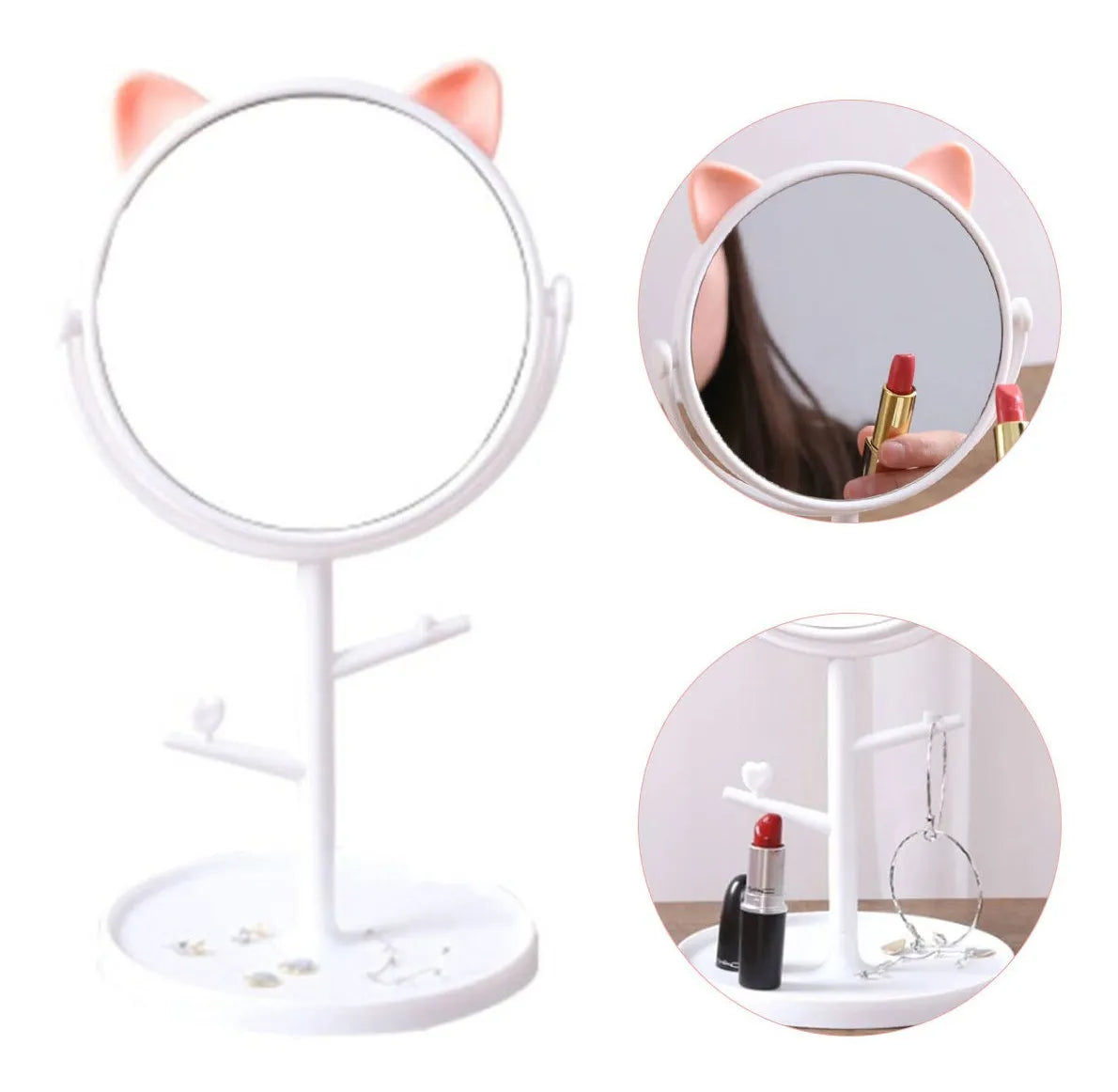Cat Ear Makeup Mirror with Stand - Buy Online in Pakistan at Cosmia.pk