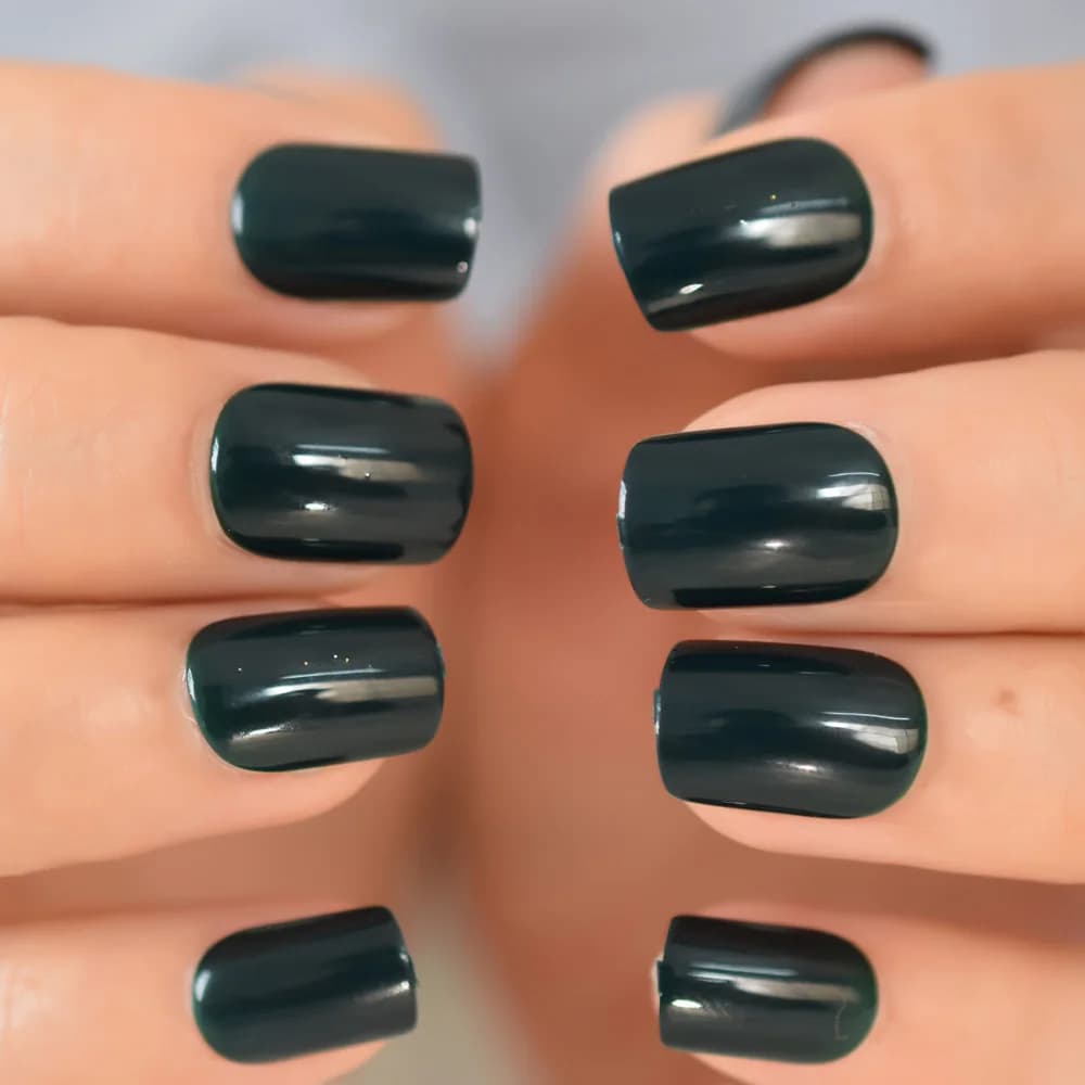 24 Pcs Press-On Nails Premium Quality - Dark Green - buy online in Pakistan
