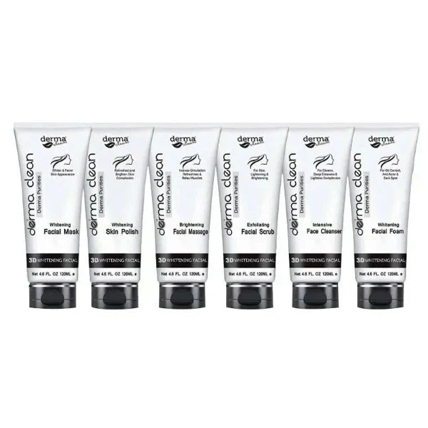 Derma Clean 3D Whitening Facial Kit 6 Pcs - 120ml Each - Buy Online in Pakistan at Cosmia.pk