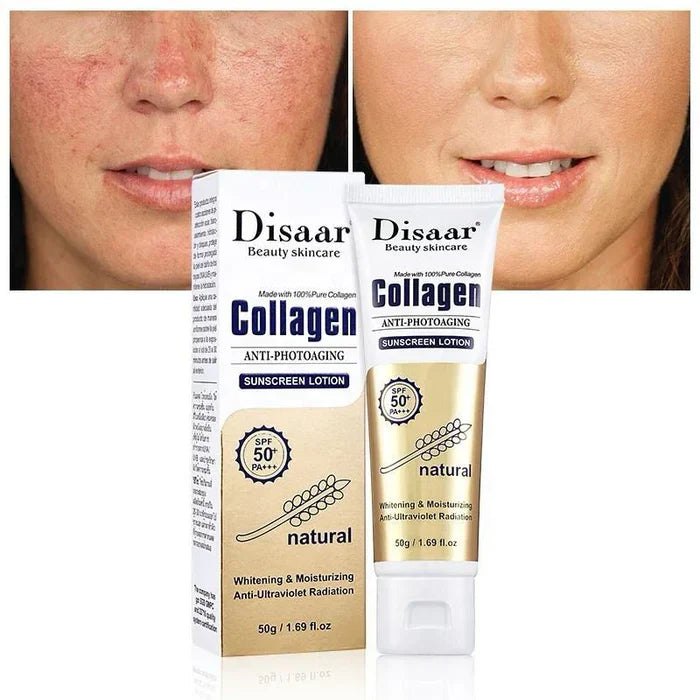 Dissar 100% Collagen Sunblock Whitening SPF 50 Sunscreen Lotion - 50g - Buy Online in Pakistan at Cosmia.pk
