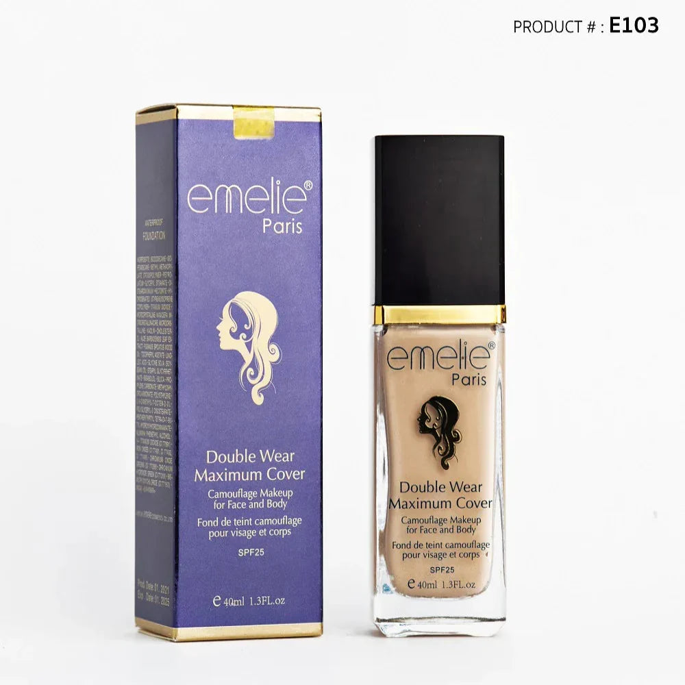 Emelie Paris Double Wear Maximum Cover Waterproof Foundation - 40ml - Buy Online in Pakistan at Cosmia.pk