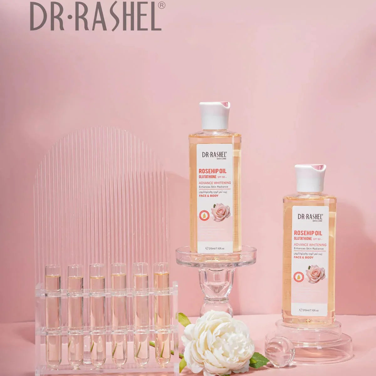 Dr RASHEL Face & Body Rosehip Oil Glutathione SPF50+ - 210ml Dr RASHEL