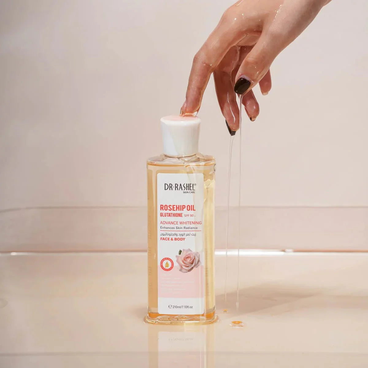 Dr RASHEL Face & Body Rosehip Oil Glutathione SPF50+ - 210ml Dr RASHEL
