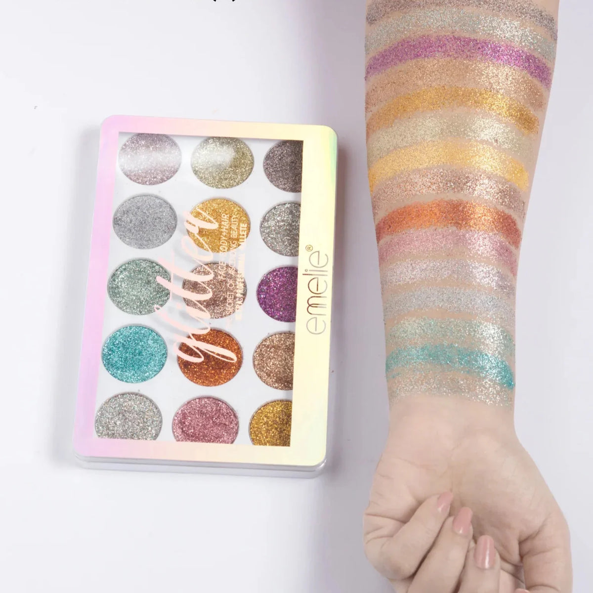 Emelie 15 Color Glitter Eyeshadow Palette - Buy Online in Pakistan at Cosmia.pk