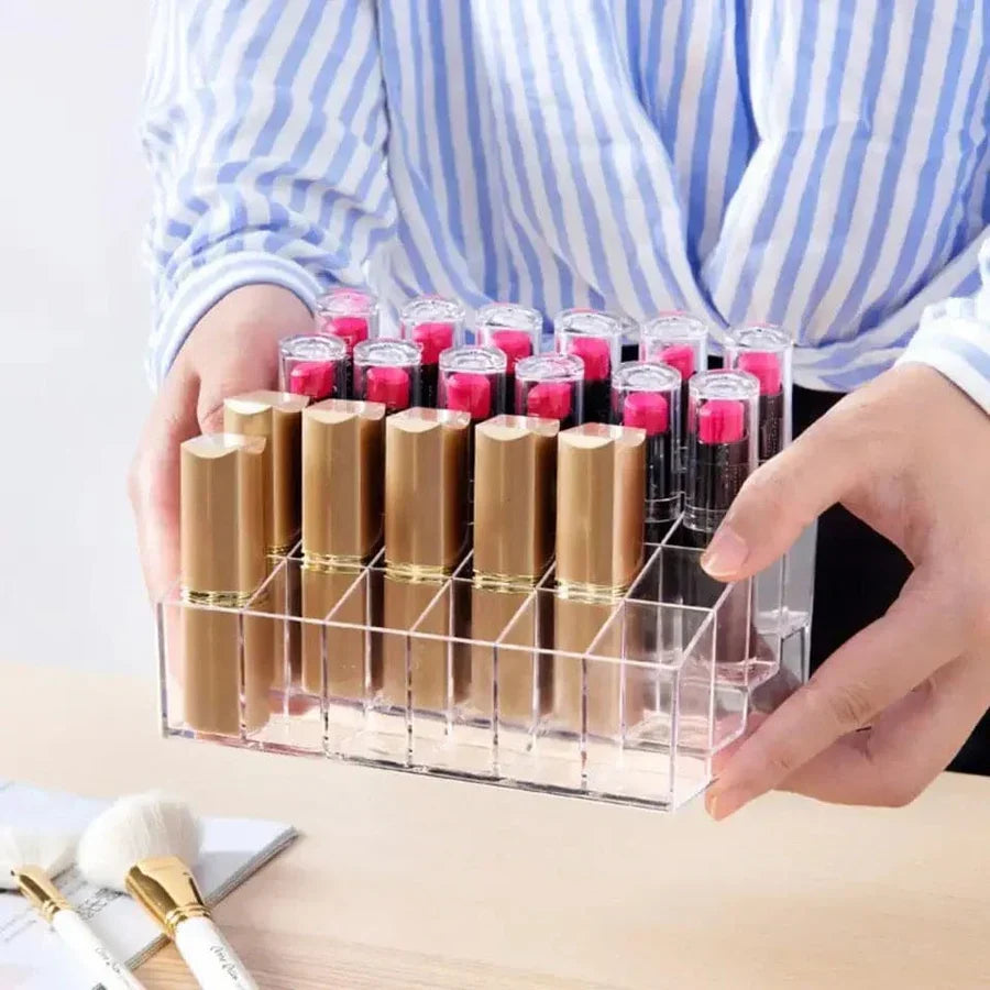 Acrylic Lipstick Nail Polish And Jewellery Display Rack 24 - Grid - Buy Online in Pakistan at Cosmia.pk