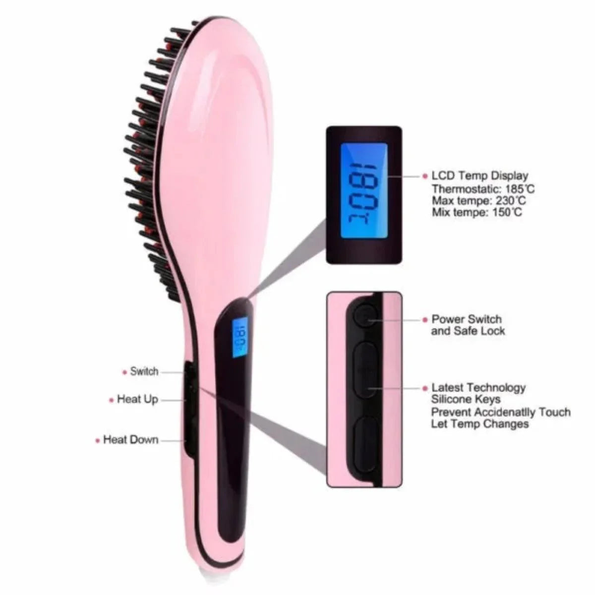 Marske Professional Electric Hair Straightening Brush - Buy Online in Pakistan at Cosmia.pk