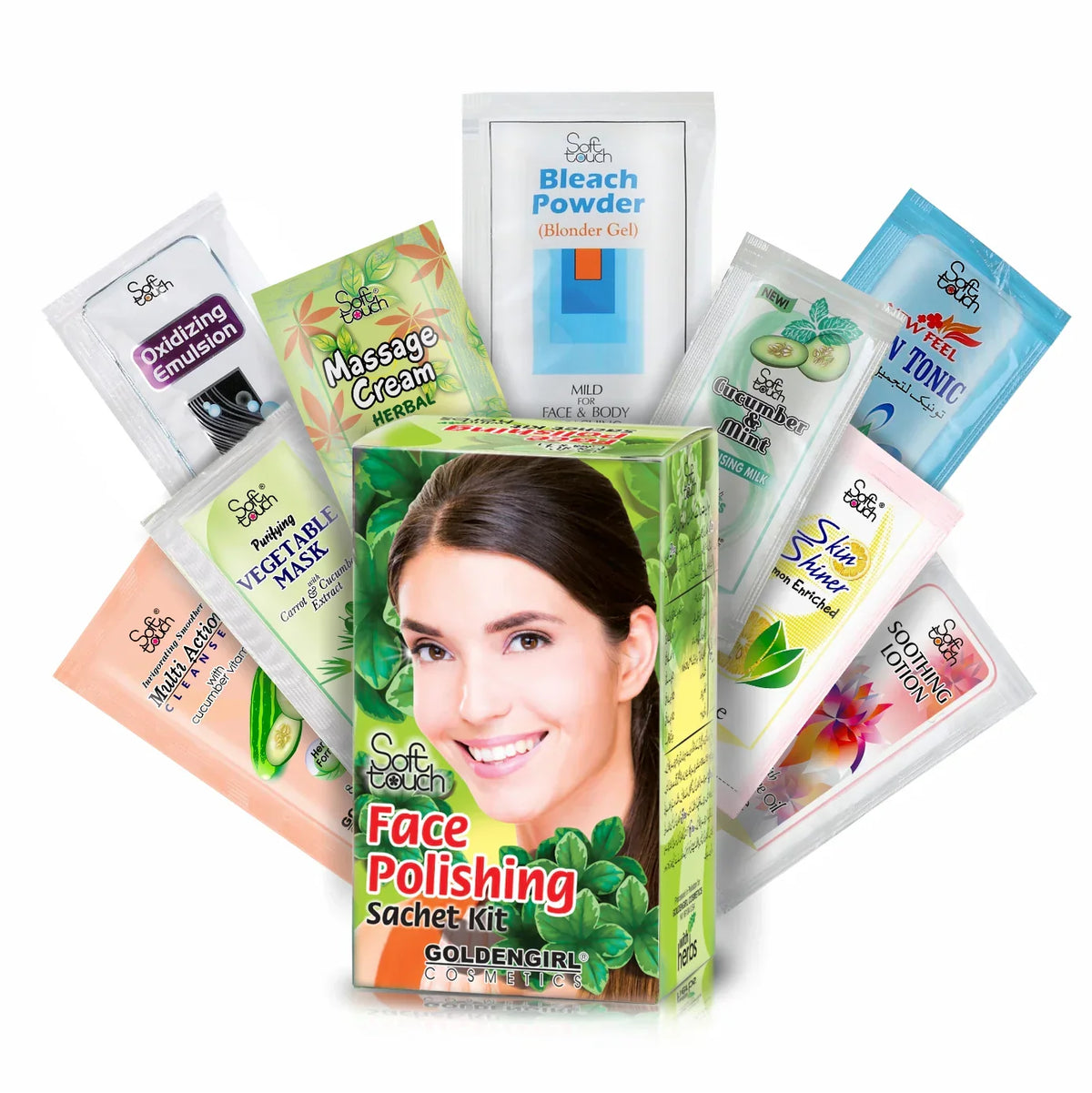 Soft Touch Face Polishing Sachet Kit (Sachet Pack) 9 sachets - Buy Online in Pakistan at Cosmia.pk