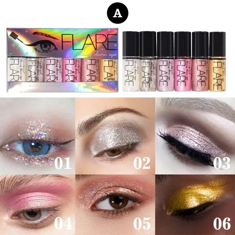 Flare Glitter Eye Shadow - 6Pcs - Buy Online in Pakistan at Cosmia.pk