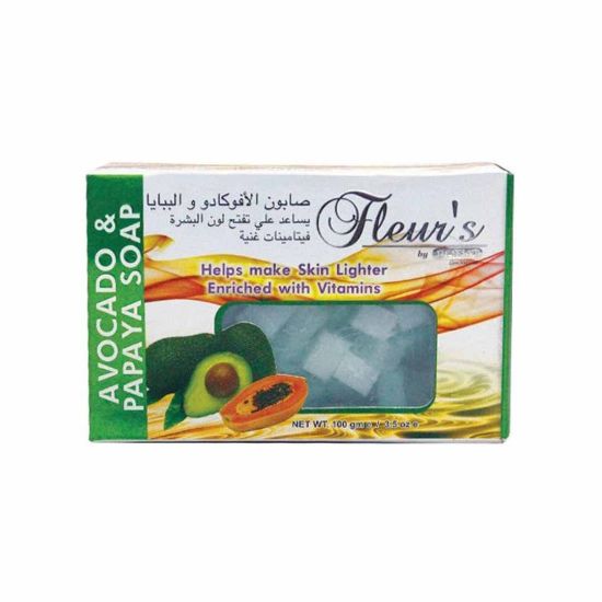 Hemani Herbal Fleurs Transparent Soap Avocado & Papaya - 100gm - Buy Online in Pakistan at Cosmia.pk