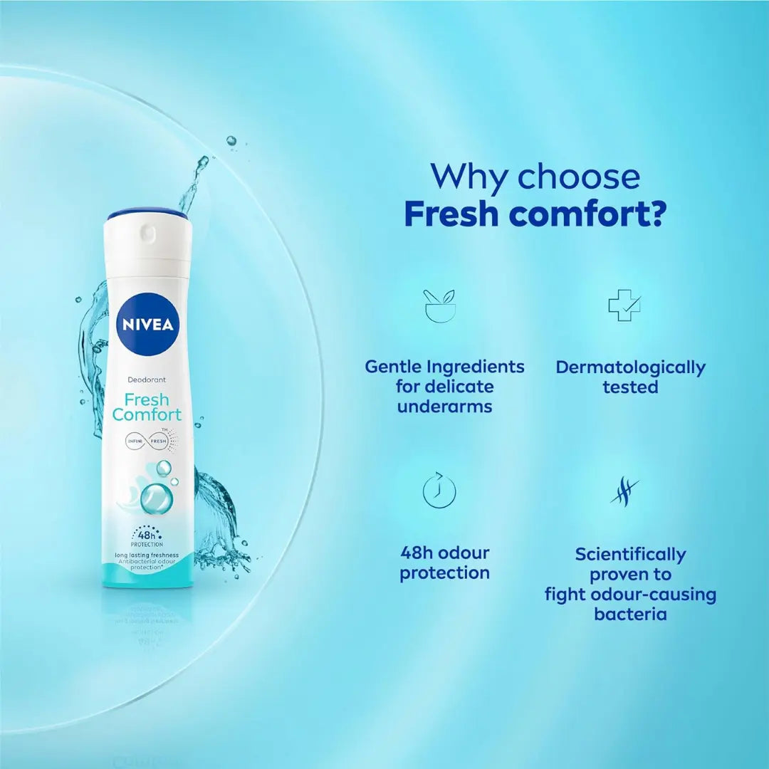 NIVEA Fresh Comfort Deodorant Spray for Women – 150ml - Buy Online in Pakistan at Cosmia.pk