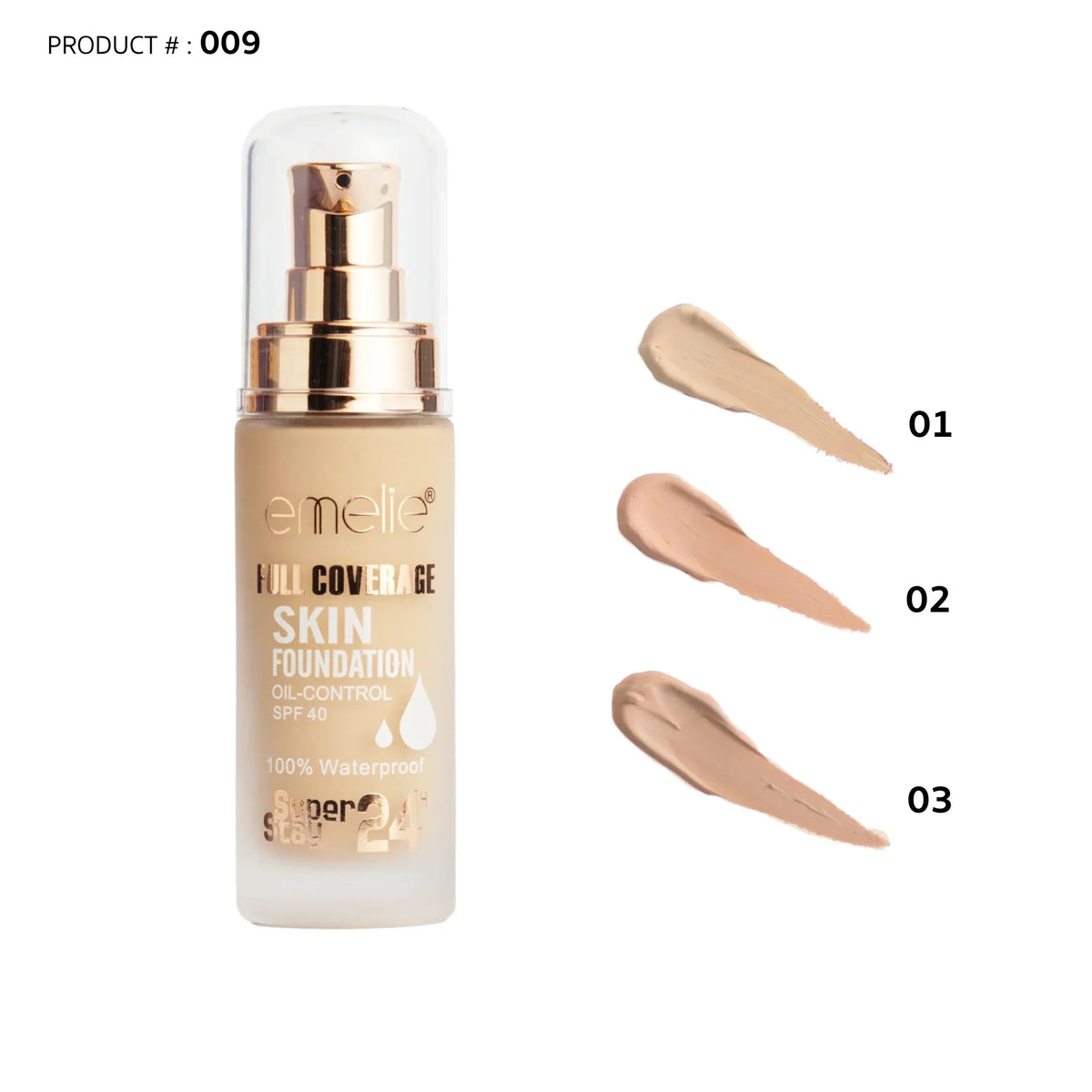 Emelie Full Coverage Foundation -  30ml - Buy Online in Pakistan at Cosmia.pk
