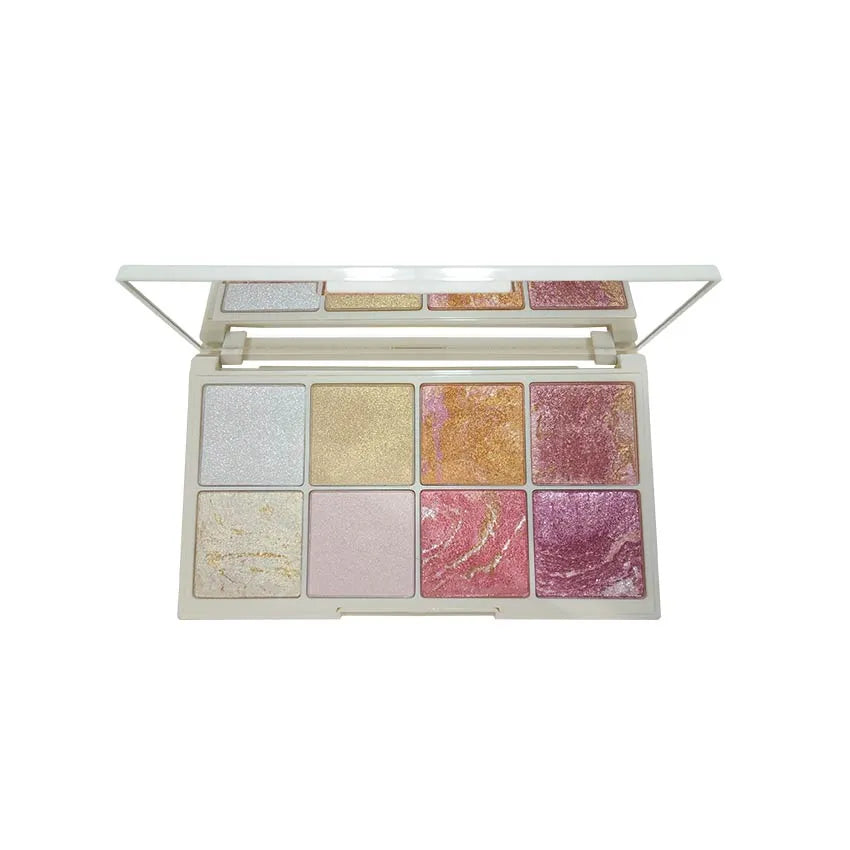 Glamorous Face 8 Colour Teracotta Blush & Shimmer Highlighter Kit (2 - Buy Online in Pakistan at Cosmia.pk