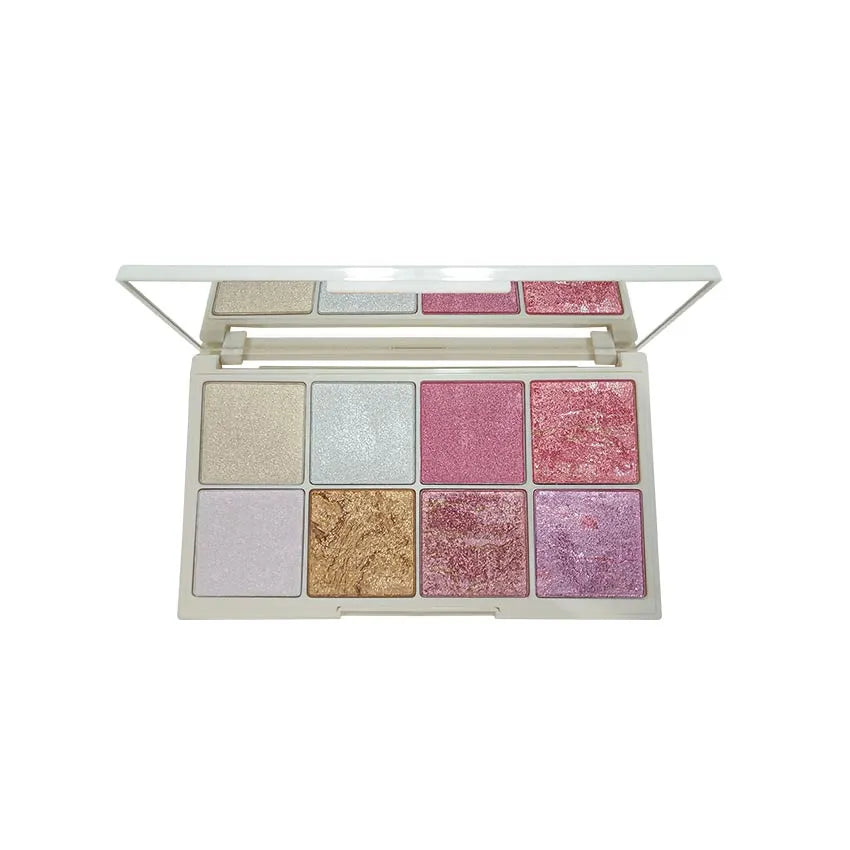 Glamorous Face 8 Colour Teracotta Blush & Shimmer Highlighter Kit (2 - Buy Online in Pakistan at Cosmia.pk