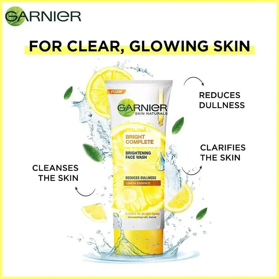 Garnier Bright Complete Vitamin C Face Wash - 100ml - Buy Online in Pakistan at Cosmia.pk