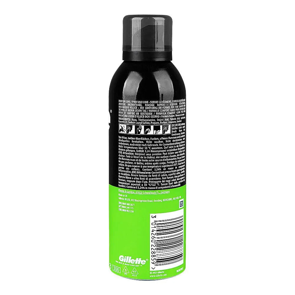 Gillette Lime Scent Shaving Foam, 200ml - Buy Online in Pakistan at Cosmia.pk