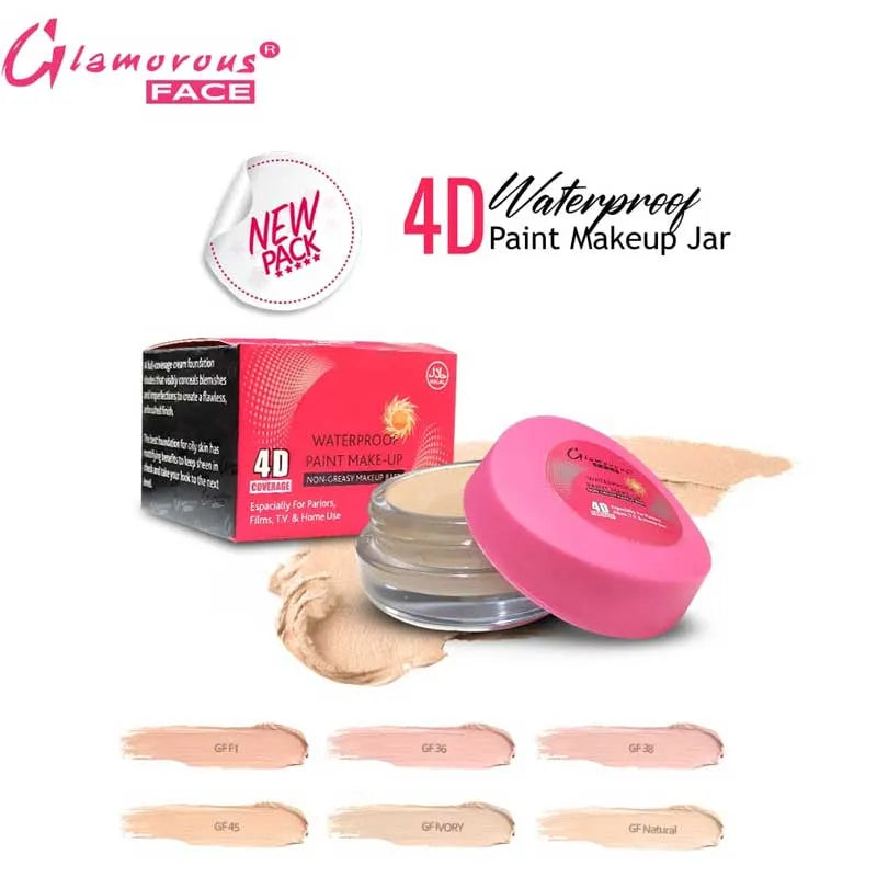Glamorous Face Waterproof 4D Jar Base Foundation - GF Ivory - Buy Online in Pakistan at Cosmia.pk