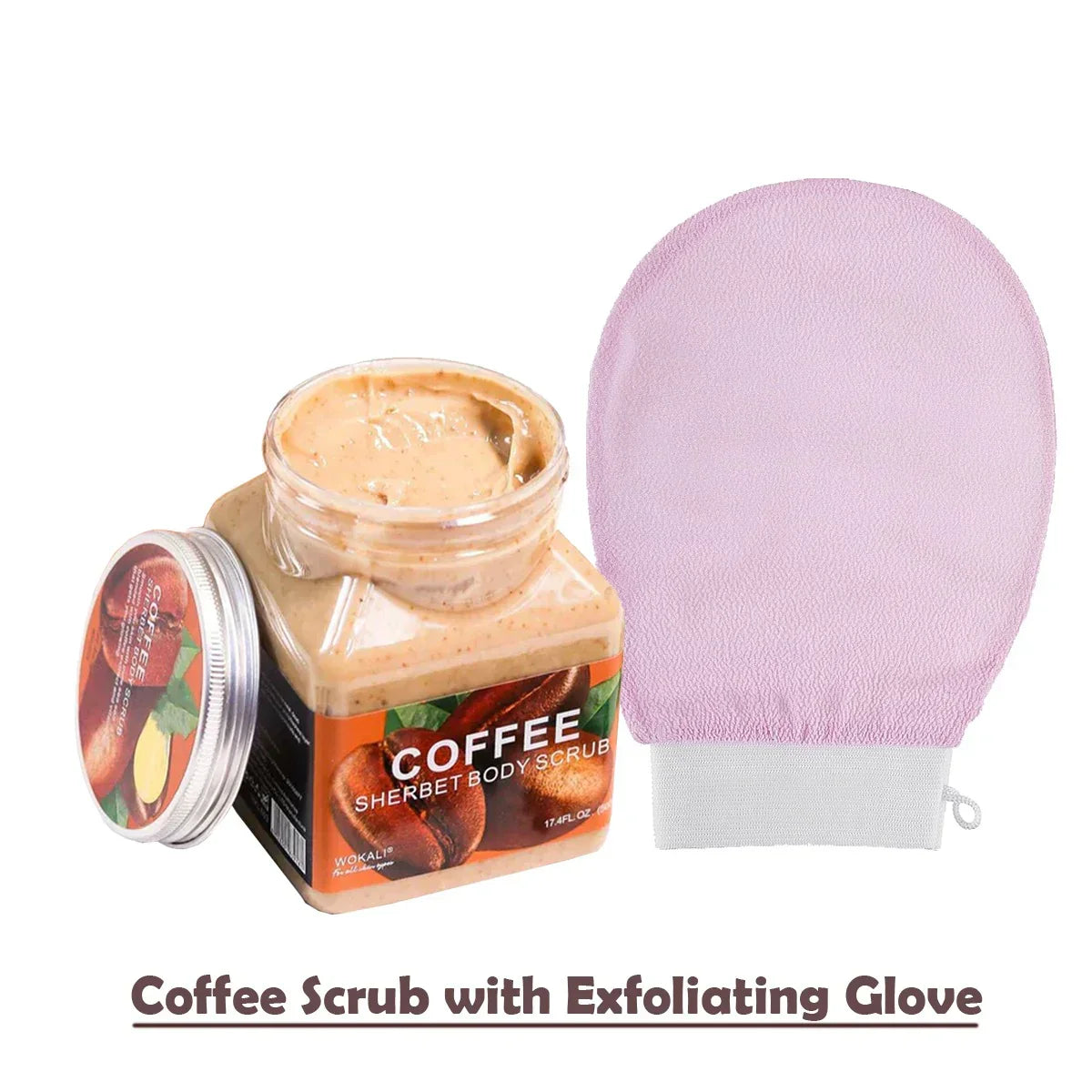 Glow-Up Duo Coffee Scrub & Exfoliating Glove - Buy Online in Pakistan at Cosmia.pk