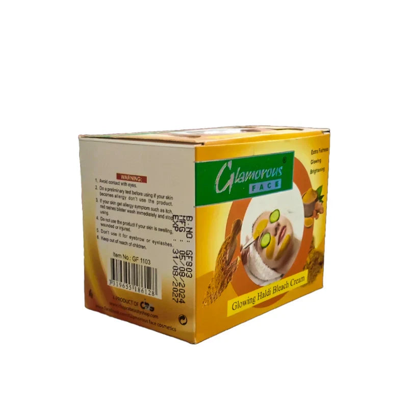 Glamorous Face Glowing Haldi Bleach, For Brightening And Extra - Buy Online in Pakistan at Cosmia.pk
