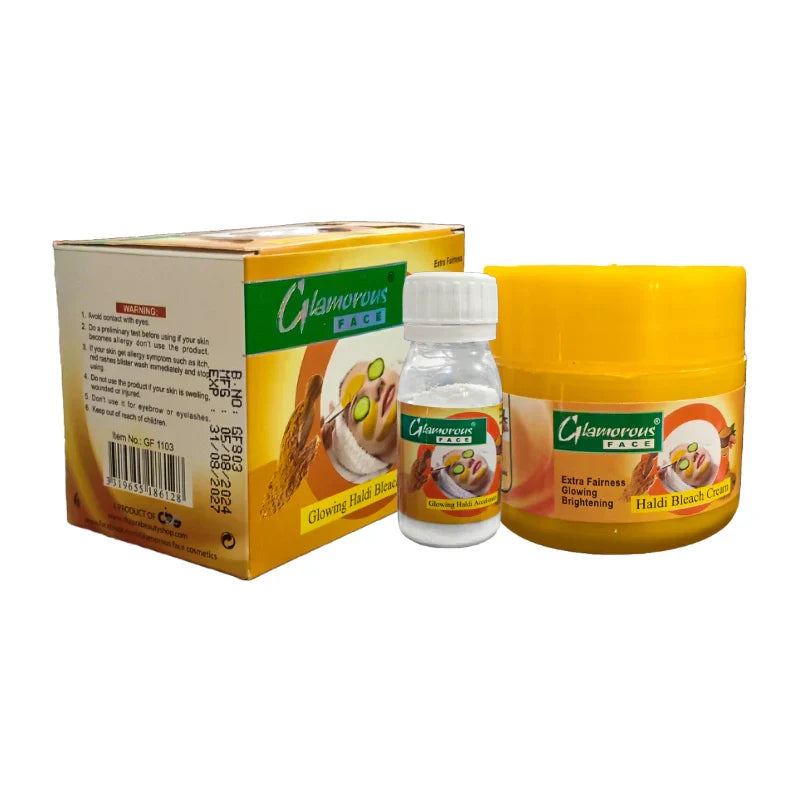 Glamorous Face Glowing Haldi Bleach, For Brightening And Extra - Buy Online in Pakistan at Cosmia.pk