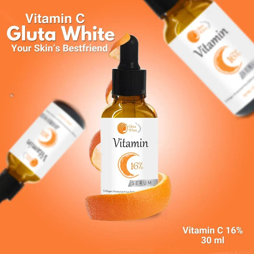 Gluta White Vitamin C Serum for Face Glowing & Dark Spots - 30ml - Buy Online in Pakistan at Cosmia.pk