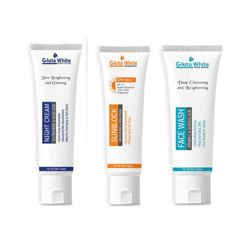 Gluta White Face Whitening Kit Trio Pack - Buy Online in Pakistan at Cosmia.pk