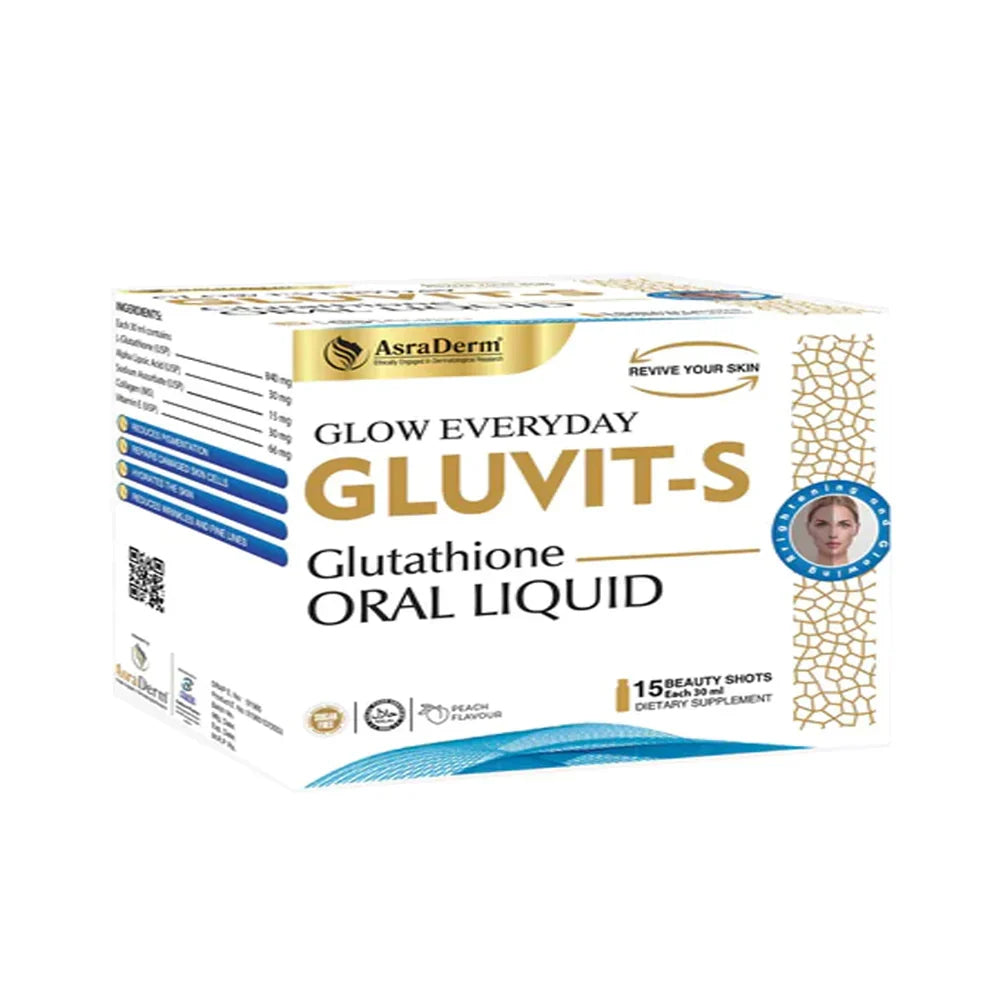 Asra derm Gluvit-s Glutathione Oral Liquid - 30ml - Buy Online in Pakistan at Cosmia.pk