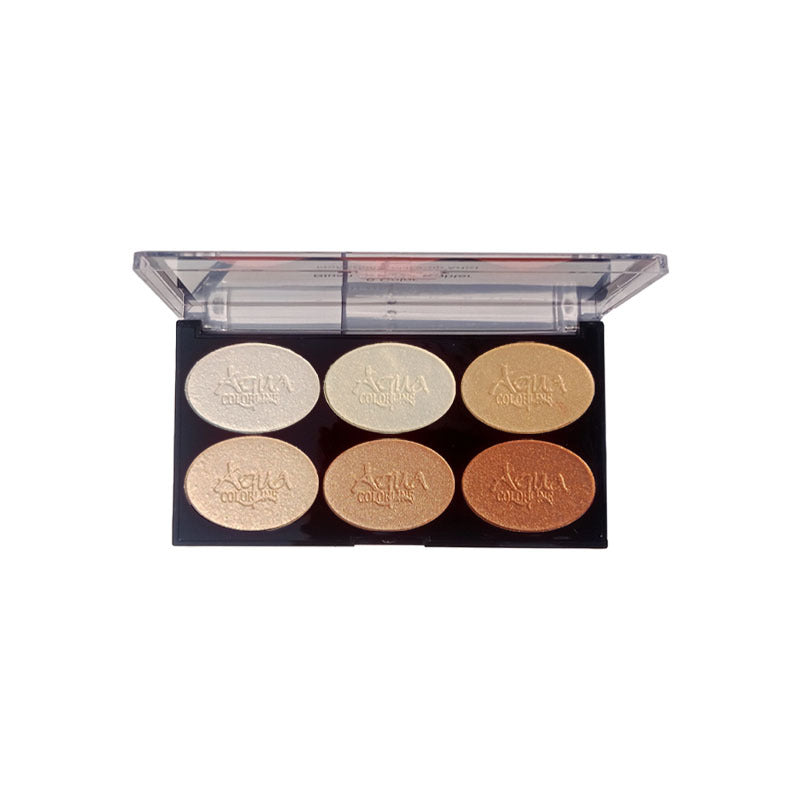 Aqua Color Line 6 Color Highlighter Palette - Buy Online in Pakistan at Cosmia.pk