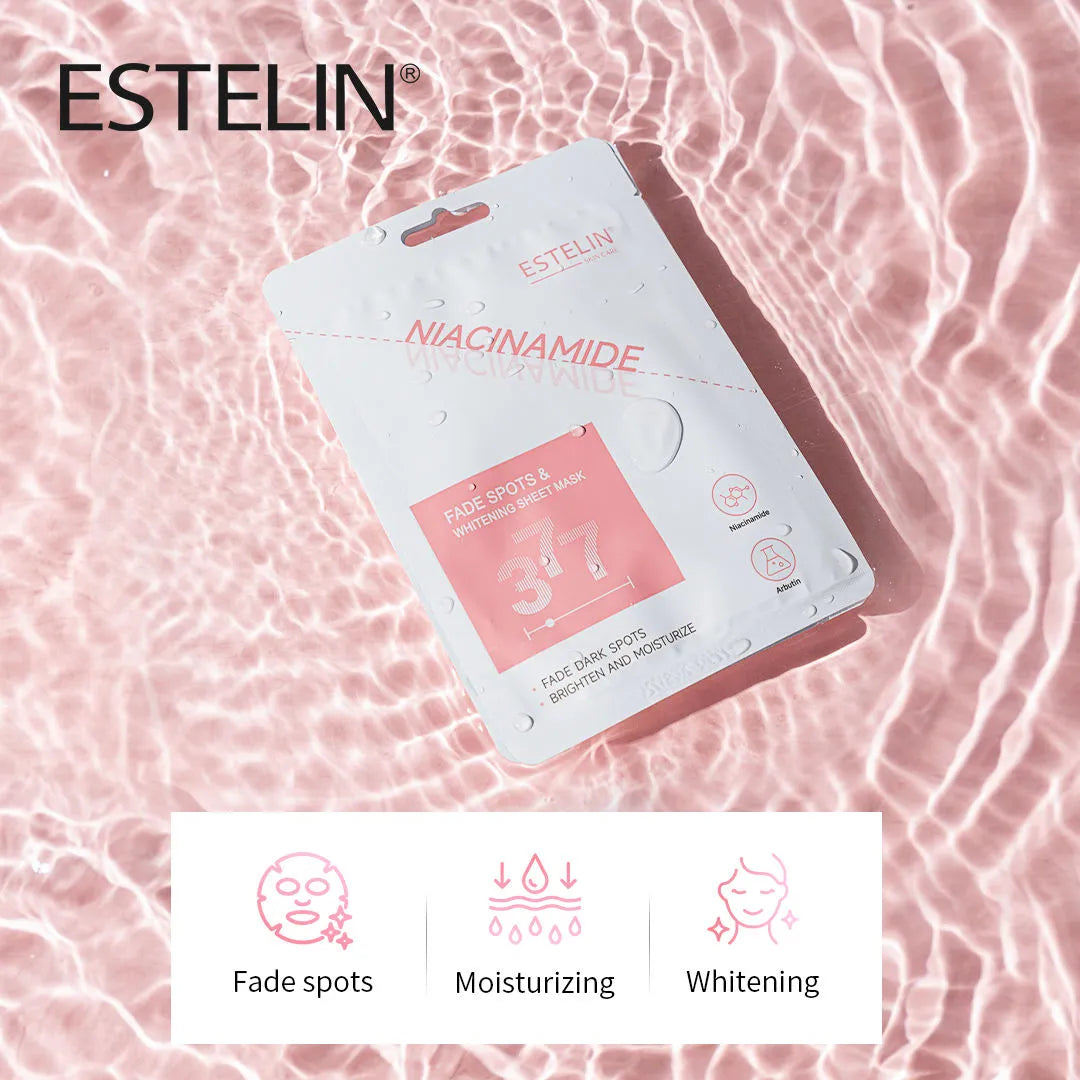 Estelin Niacinamide Fade Spots & Whitening Sheet Mask - 25g - Buy Online in Pakistan at Cosmia.pk