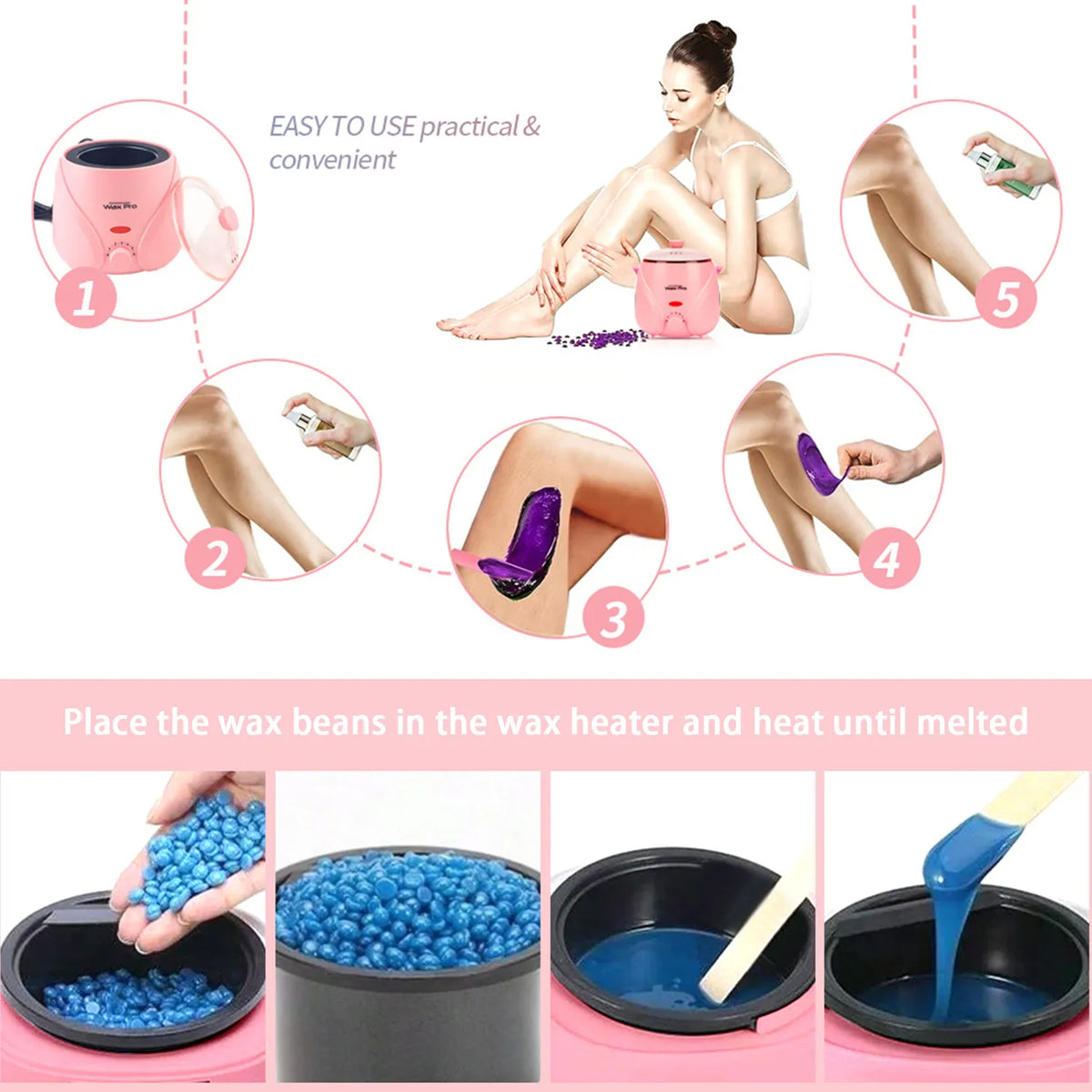 MoeHair Pro Extreme Non-Stick Epilator Wax Heater Machine - Buy Online in Pakistan at Cosmia.pk