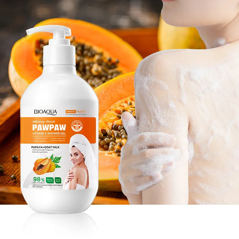 BIOAQUA Papaya Plant Extract Vitamin C Shower Gel - 180ml - Buy Online in Pakistan at Cosmia.pk