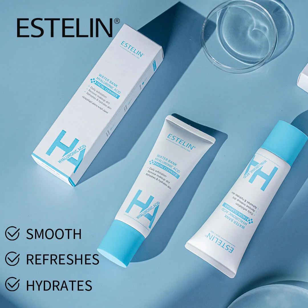Estelin Water Bank Hyaluronic Acid Facial Cleanser - 120g - Buy Online in Pakistan at Cosmia.pk