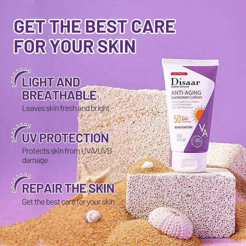 Disaar Anti-Aging Sunscreen Lotion SPF 50 UV Protection – 80g - Buy Online in Pakistan at Cosmia.pk