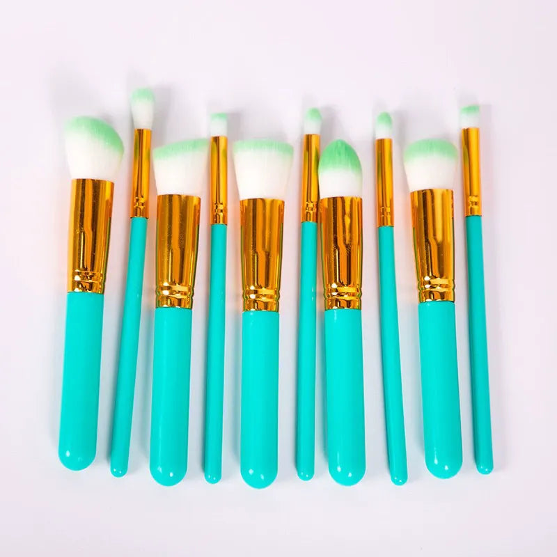 10Pcs Makeup Brush Set Soft Nylon Hair Vegan - Buy Online in Pakistan at Cosmia.pk