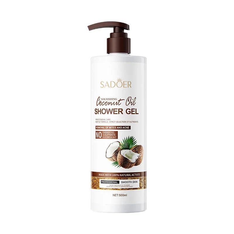 SADOER Nourishing Coconut Oil Mites & Acne Removal Shower Gel 500ml - Buy Online in Pakistan at Cosmia.pk