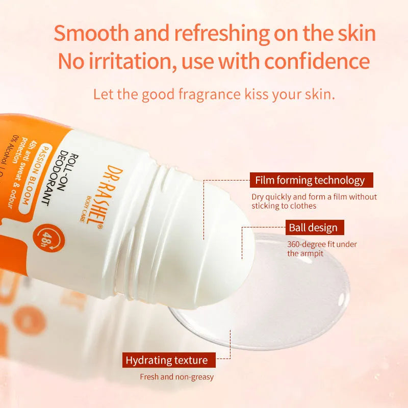 Dr. Rashel Passion Bloom Quick Dry Roll-On Deodorant 48H Protection - 50ml - Buy Online in Pakistan at Cosmia.pk