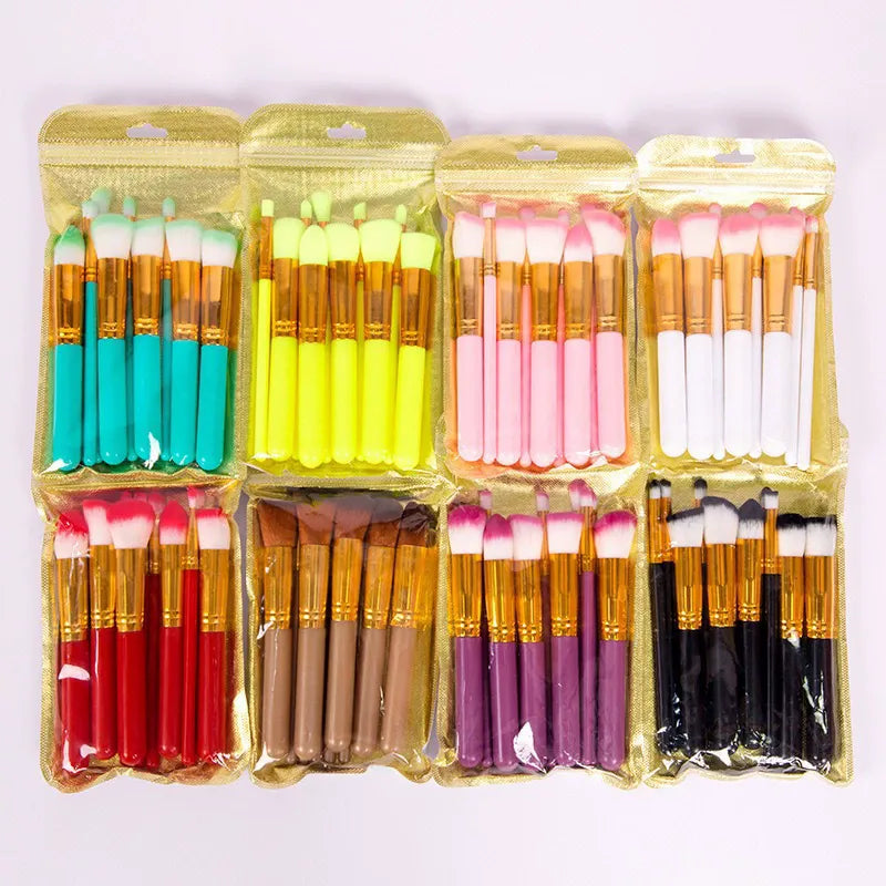 10Pcs Makeup Brush Set Soft Nylon Hair Vegan - Buy Online in Pakistan at Cosmia.pk
