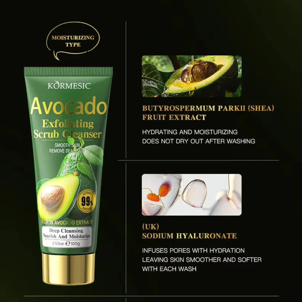 KORMESIC Avocado Exfoliating Scrub Facial Cleanser - 100g - Buy Online in Pakistan at Cosmia.pk