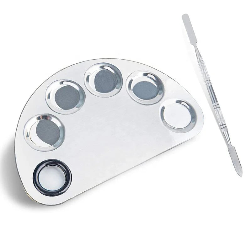 Pro Stainless Steel Cosmetic Makeup Palette with spatula - Buy Online in Pakistan at Cosmia.pk