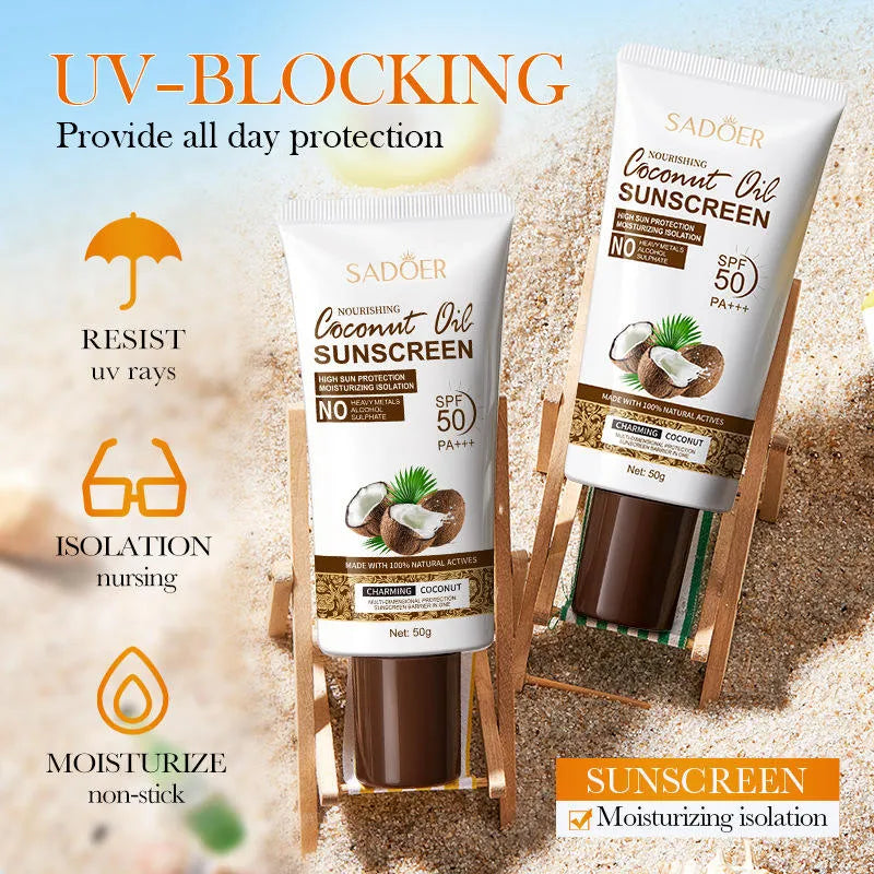 Sadoer Coconut Oil Sunscreen - 50g - Buy Online in Pakistan at Cosmia.pk