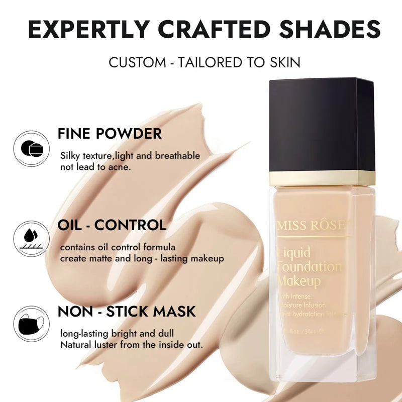 Miss Rose Liquid Makeup Foundation - 30ml - Buy Online in Pakistan at Cosmia.pk