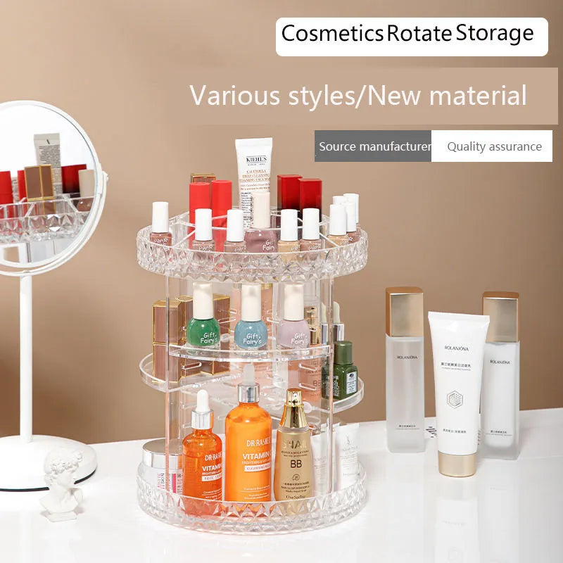 360° Rotating Acrylic Diamond Cosmetic Organizer - Buy Online in Pakistan at Cosmia.pk