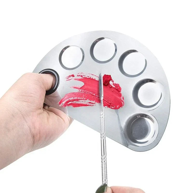 Pro Stainless Steel Cosmetic Makeup Palette with spatula - Buy Online in Pakistan at Cosmia.pk