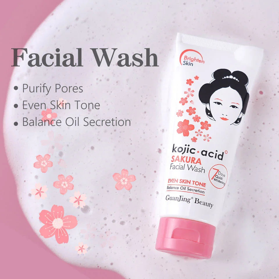Guanjing Kojic Acid Sakura Facial Wash - 100g - Buy Online in Pakistan at Cosmia.pk
