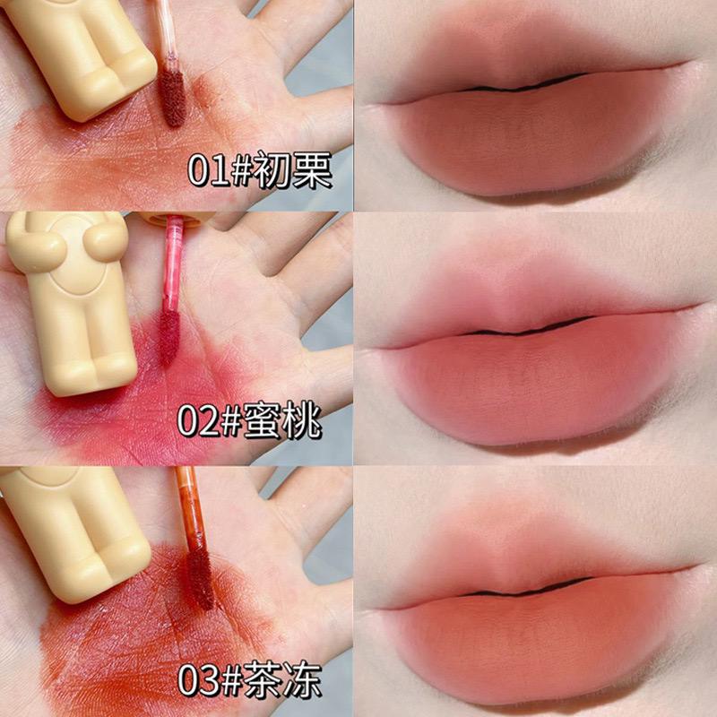 HERORANGE 3 Pcs Keychain Style Long Lasting Cute Bear Matte Lip Gloss - Buy Online in Pakistan at Cosmia.pk