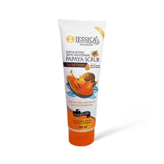 Jessica Exfoliating with Whitening Papaya Scrub Facial Foam – 125ml - Buy Online in Pakistan at Cosmia.pk