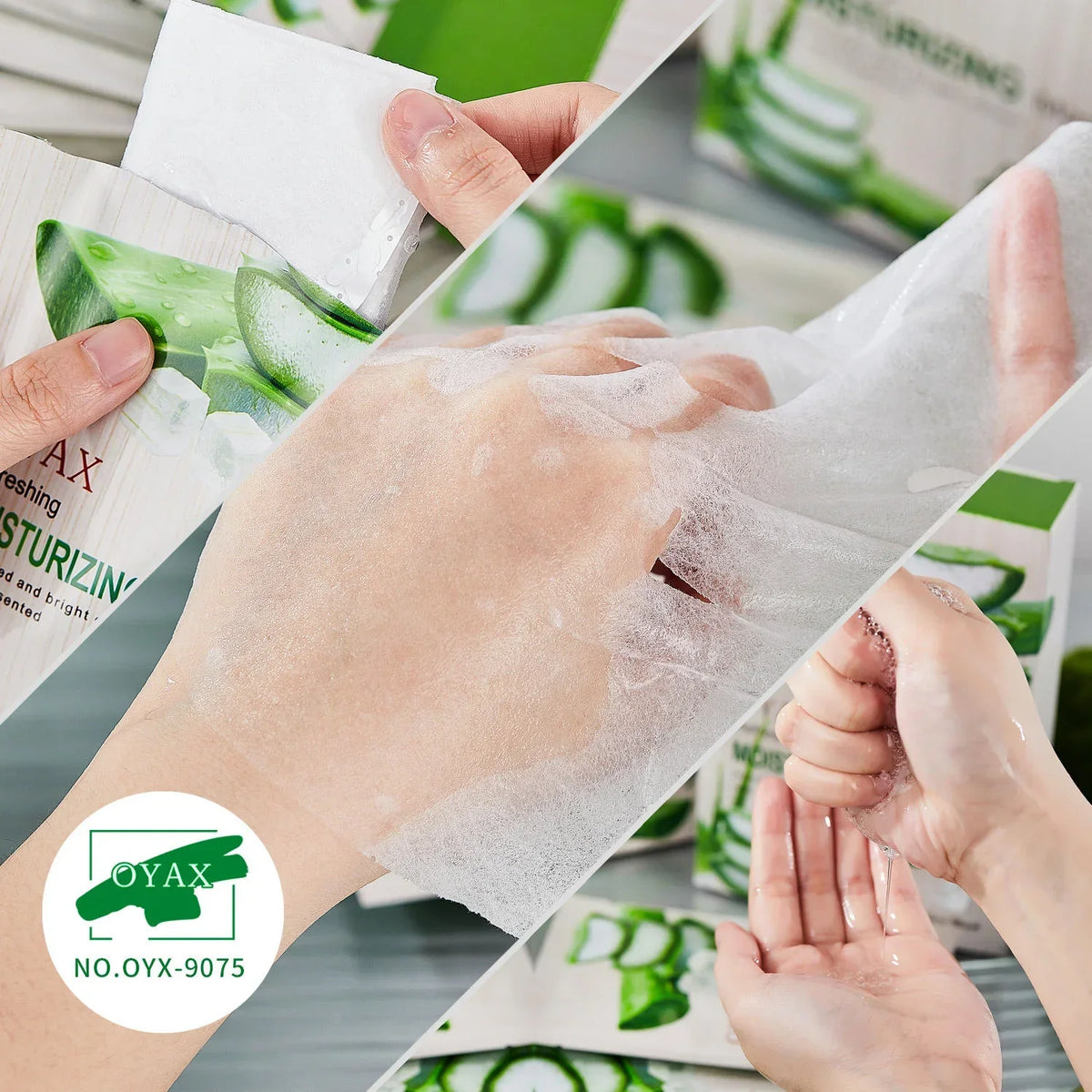 Oyax Refreshing Moisturizing Aloe Vera Sheet Mask - 10 PCS - Buy Online in Pakistan at Cosmia.pk