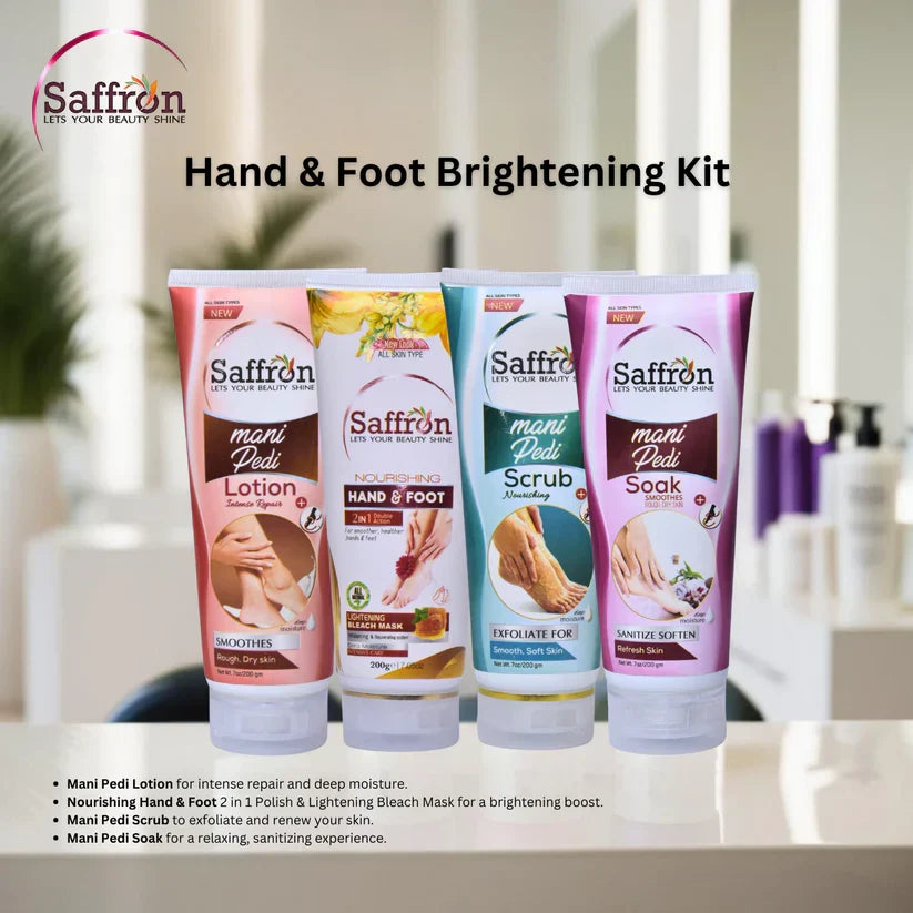 Saffron Hand & Foot Brightening Kit - 4-Step Mani Pedi Care - Buy Online in Pakistan at Cosmia.pk