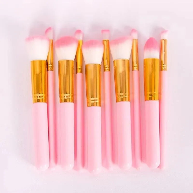 10Pcs Makeup Brush Set Soft Nylon Hair Vegan - Buy Online in Pakistan at Cosmia.pk